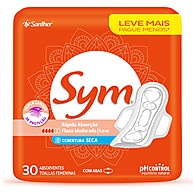 Absorvente Sym Cobertura Seca com Abas 30 Unidades – Leve Mais Por Menos - imagem 1