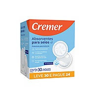 Absorventes para Seios Cremer 30 Unidades – Proteção Seca e Conforto na Amamentação - imagem 1