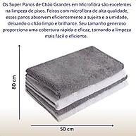 Panos de Chão em Microfibra: Kit 4 Super Absorventes - imagem 2