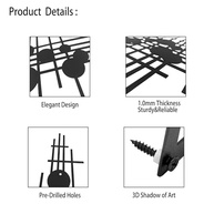 Arte de Parede de Metal Abstrata Geométrica Moderna – Escultura 3D Versátil para Sala de Estar (86 x 39,9 cm) - imagem 5