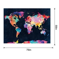 Tapeçaria Mapa do Mundo - Arte de Parede Abstrata para Decoração Moderna e Inspiradora - imagem 3