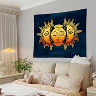 Tapeçaria Abstrata Sol e Lua - Decoração Boêmia para Quarto e Sala de Estar - imagem 4