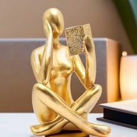 Kit Decorativo Luminária Galáxia Bola de Cristal + Estátua Pensador Abstrato - Decoração Criativa e Inspiradora - imagem 5