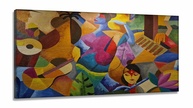 Quadro Decorativo Abstrato em Canvas 130x60 cm | Arte Moderna para Sala, Quarto e Escritório - imagem 1
