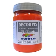 Tinta Acrílica Decorfix Brilhante 250ml - Laranja Vibrante - Acabamento Premium para Artesanato e Decoração - imagem 1