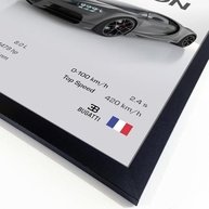 Quadro Decorativo Bugatti Chiron 33x43cm - Moldura Premium em Madeira com Acabamento Ecológico - imagem 3