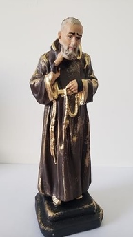 Imagem Religiosa Padre Pio em Gesso - 20x6cm - Artesanal com Acabamento Fino - imagem 2