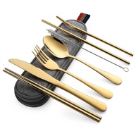 Conjunto de Talheres Portáteis 8 Peças - Ideal para Acampamento, Viagens e Aventuras - imagem 1