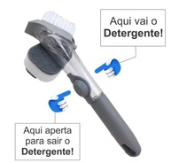 Top Chef Escova de Limpeza com Esponja e Porta Detergente - Dupla Ação para Cozinha Impecável - imagem 3