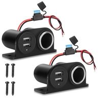 Kit 2 Tomadas Dupla USB 4.2A + Acendedor Cigarro 12V/24V - Carregador Rápido Veicular à Prova d'Água - imagem 1