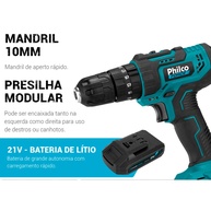 Parafusadeira Philco 21V: Potência e 74 Acessórios! - imagem 2