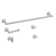 LUMAI Kit 5 Acessórios para Banheiro em Aço Inoxidável Fosco - Toalheiro, Suporte Papel Higiênico e Ganchos - imagem 1
