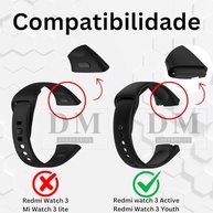 Pulseira Silicone Borracha Para Xiaomi Redmi Watch 3 ACTIVE M2235W1 DM ACESSÓRIOS - imagem 3