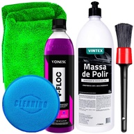 Kit Completo Limpeza Automotiva: Shampoo V-Floc, Massa Vintex, Toalha Microfibra e Acessórios Karbox - imagem 1