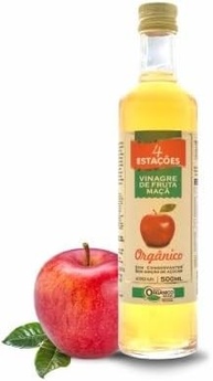 Vinagre de Fruta Maçã Orgânico Acidez 4,2% 4 Estações - 500ml - imagem 1