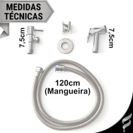 Ducha Higiênica Softinox em Metal Cromado com Acionamento 1/4 Volta - Mangueira 1,20m - imagem 3