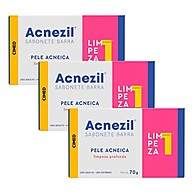 Acnezil: Kit 3 Sabonetes Anti-Acne para Pele Oleosa - imagem 1