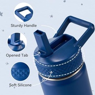 Garrafa de Água Infantil Isolada 340ml com Canudo - Aço Inox 304, Sem BPA, à Prova de Vazamento - imagem 4