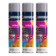 Tinta Spray 400ml Cinza Uso Geral em Aço Ferro Couro Gesso Cerâmica | Universo | Kit 03 un - imagem 1