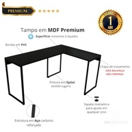 Mesa Escritório em L 130x100cm com Base em Aço - Design Industrial Premium - imagem 4