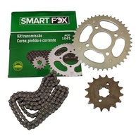 Kit Transmissão Completo Smart Fox CG 160 FAN: Coroa, Pinhão e Corrente Aço 1045 - imagem 2