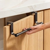 Toalheiro de Porta Preto 23x6cm - Aço Inox | Prático Gancho para Cozinha e Banheiro - imagem 1