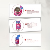 Garrafa de Aço Inox Zoo Borboleta Skip Hop Rosa - 350ml com Canudo Flexível e Alça - imagem 5