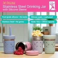 Elk and Friends Copos de aço inoxidável de 400 ml | Copos para crianças e crianças com canudos de silicone com rolha | Copos à prova de derramamento para crianças | Copos de smoothie | Podem ser - imagem 2