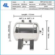 Mini Reservatório de Ar Portátil 4L em Aço Inox 304 - Alta Pressão 180 PSI - imagem 3