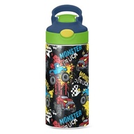 Garrafa de Água Infantil Monster Truck Preto - Canudo Pop-Up, Aço Inox Isolado, à Prova de Vazamento - imagem 5