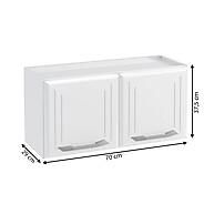 Armário Aéreo Cozinha Topázio: 2 Portas, Branco e Aço! - imagem 2