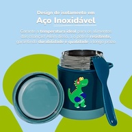 Pote Térmico Infantil 320ml com Garfo de Bambu - Aço Inox Seguro e Livre de BPA - imagem 4