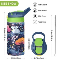 Garrafa Infantil Wassud com Palha - 355ml Coala Adorável em Aço Inox Isolado - imagem 4
