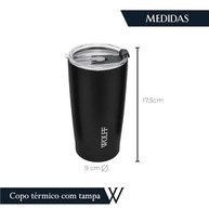 Copo Térmico Wolff 600ml - Aço Inox com Parede Dupla, Tampa e Design Moderno para Viagem - imagem 3