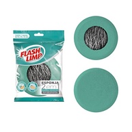 Flash Limp - Esponja 2 em 1 para Limpeza Pesada com Aço Inox e Espuma de Poliuretano - imagem 2