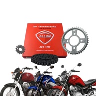 Kit Relação Completa Titan 150 Fan 150 CG 150 2004-2015 com Retentor Allen - Aço 1045 Resistente - imagem 1