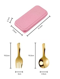 Conjunto de Talheres de Viagem Reutilizáveis em Aço Inox com Estojo – Ideal para Acampamento, Piquenique e Escritório - imagem 3