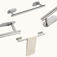 Suporte de Toalha em Aço Inox para Banheiro - Fixação Adesiva 3M Sem Furo - imagem 5