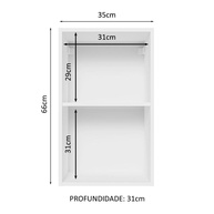 Armário Aéreo Cozinha 35cm Branco Madesa Acordes - imagem 2