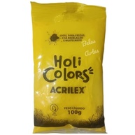 HOLI COLORS ACRILEX 50G 505 Amarelo Ouro - Pintura Facial Vibrante e Segura - imagem 2