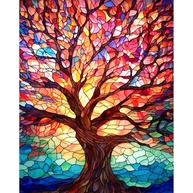 Pintura por Números Árvore - Kit Completo para Adultos com Tinta Acrílica e Telas 40,6 x 50,8 cm - imagem 1