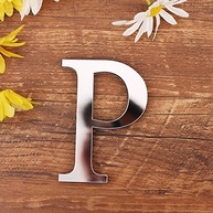 Adesivos de Parede Espelho Acrílico - Alfabeto em Prata para Decoração DIY - imagem 2