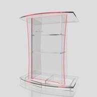 Púlpito de Acrílico Mod. ABRAÃO com LED Vermelho e Gravação 'Jesus' - Moderno e Resistente - imagem 3