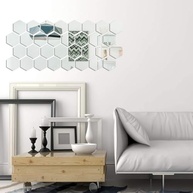 Adesivos de Parede Espelhados Hexagonais 3D em Acrílico com Fita Dupla Face - Decoração Moderna e Elegante - imagem 3