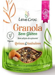 Granola sem glúten e sem adição de açúcar Quinoa e Amêndoas Leve Croc200g - imagem 2