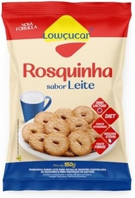 Rosquinha sabor Leite zero adicao de acucares Lowcucar 150g - imagem 2