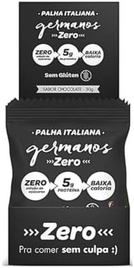 Kit com 10 Unidades de Palha Italiana Zero Adição de Açúcares sabor Chocolate de 30g cada - Germanos - imagem 3