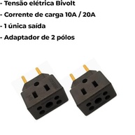 Adaptador Tomada Universal 3 Pinos Preto Benjamin 10A/20A Bivolt - DUPIN Premium - imagem 5