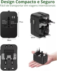 Adaptador de Tomada Universal Bivolt com 2 USB + USB-C: Sua Energia em Qualquer Lugar do Mundo! - imagem 4