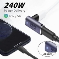 JORINDO Adaptador Duplo Tipo C 90 Graus: Carregamento 240W e Vídeo 8K - imagem 5